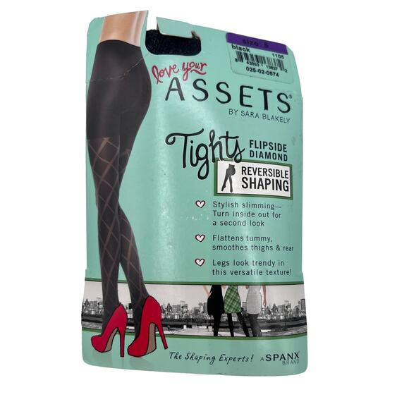 ASSETS by Sara Blakely Accessories - Love Your Assets Sara Blakely Flipside Diamond Shaping Tights Black 1105 Size 5